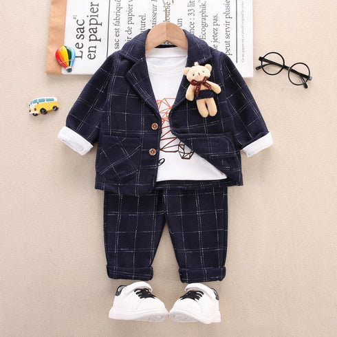 LAPEL SUIT Three Piece Performance Runway Suit Long Sleeve Suit